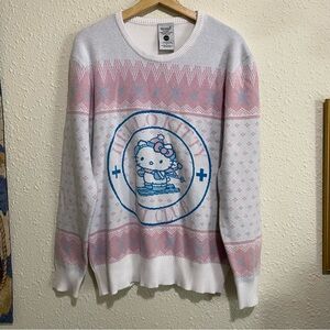 Sanrio Hello Kitty‎ & friends womens M Pink White Sweater hello kitty club knit